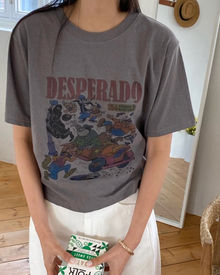 Diana - Korean Women Fashion - #momslook - Cartoon Tee - 7