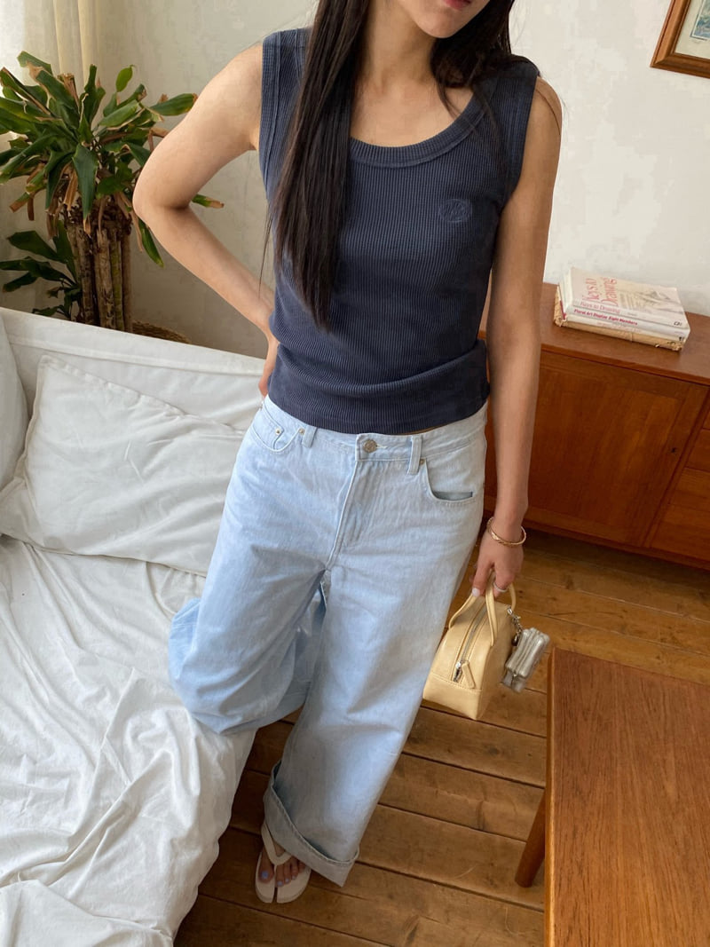 Diana - Korean Women Fashion - #momslook - Croffle Sleeveless Tee - 10