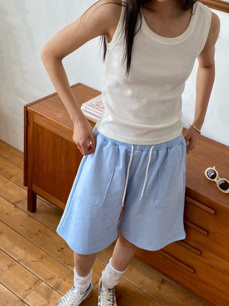 Diana - Korean Women Fashion - #momslook - Croffle Sleeveless Tee - 8