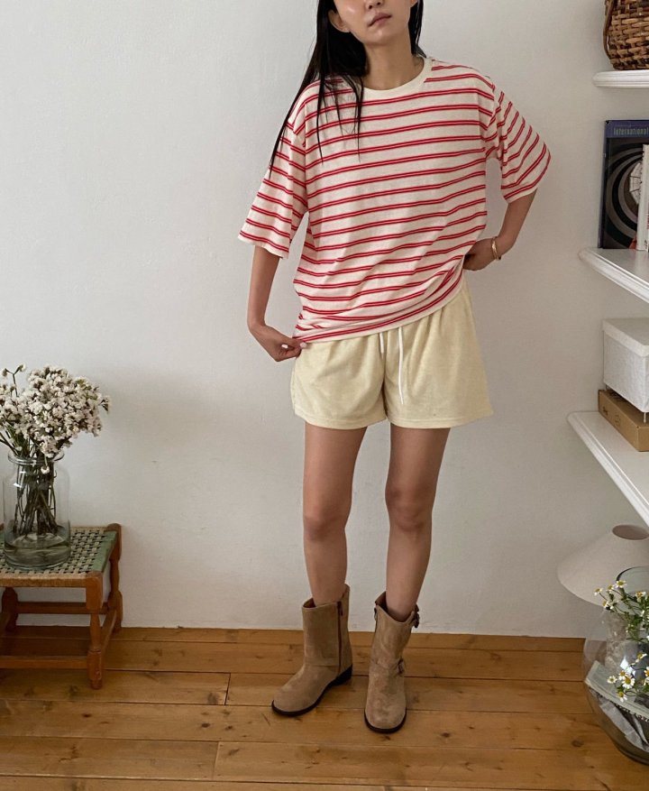 Diana - Korean Women Fashion - #womensfashion - Unique Stripe Tee - 4