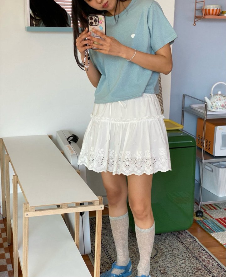 Diana - Korean Women Fashion - #momslook - Heart Tee - 3