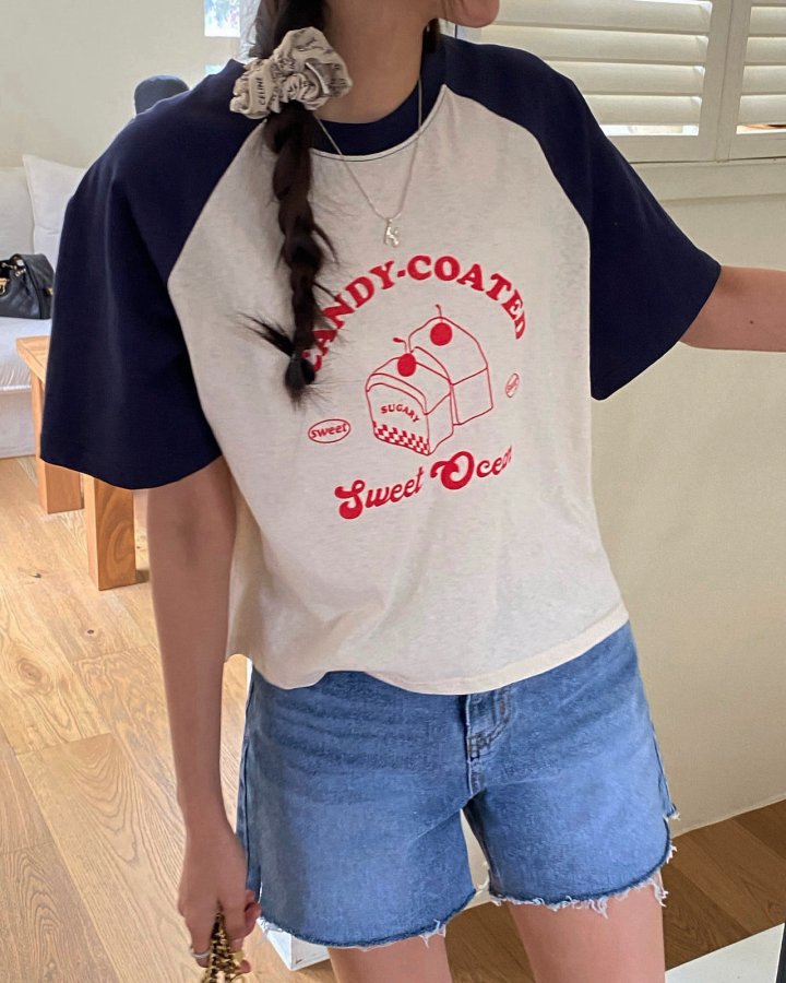 Diana - Korean Women Fashion - #momslook - Cake Raglan Tee - 3