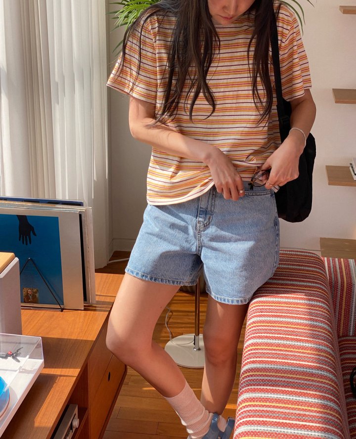 Diana - Korean Women Fashion - #momslook - Mellow Stripe Tee - 2