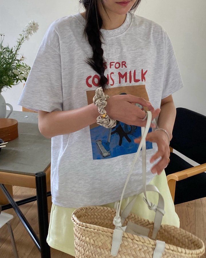 Diana - Korean Women Fashion - #momslook - Cow Tee - 10