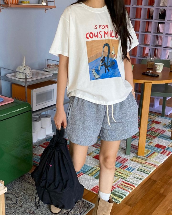 Diana - Korean Women Fashion - #momslook - Cow Tee - 8