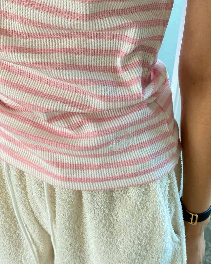 Diana - Korean Women Fashion - #momslook - Waffle Sleeveless Tee - 12