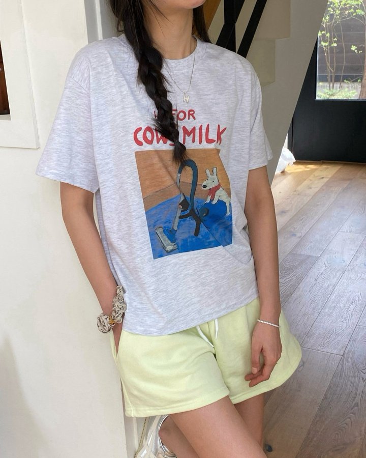 Diana - Korean Women Fashion - #momslook - Cow Tee - 10