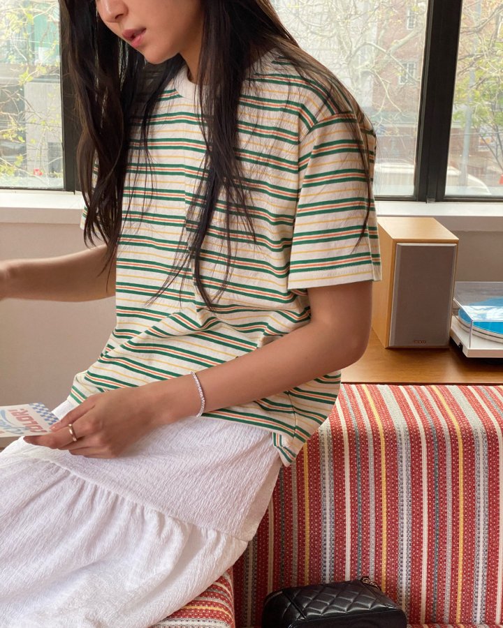 Diana - Korean Women Fashion - #romanticstyle - Mellow Stripe Tee - 9