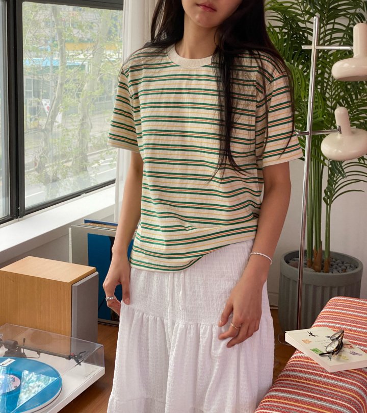 Diana - Korean Women Fashion - #thatsdarling - Mellow Stripe Tee - 11