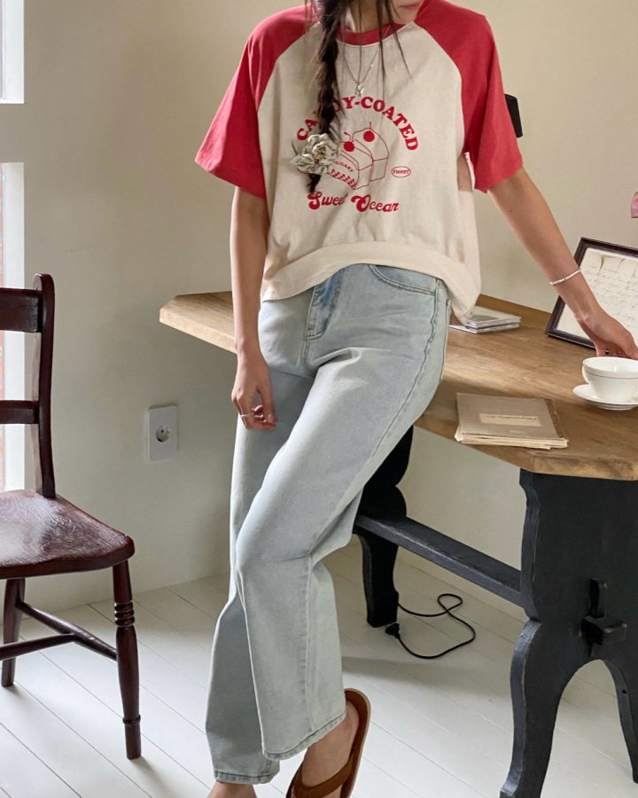 Diana - Korean Women Fashion - #vintageinspired - Cake Raglan Tee - 9