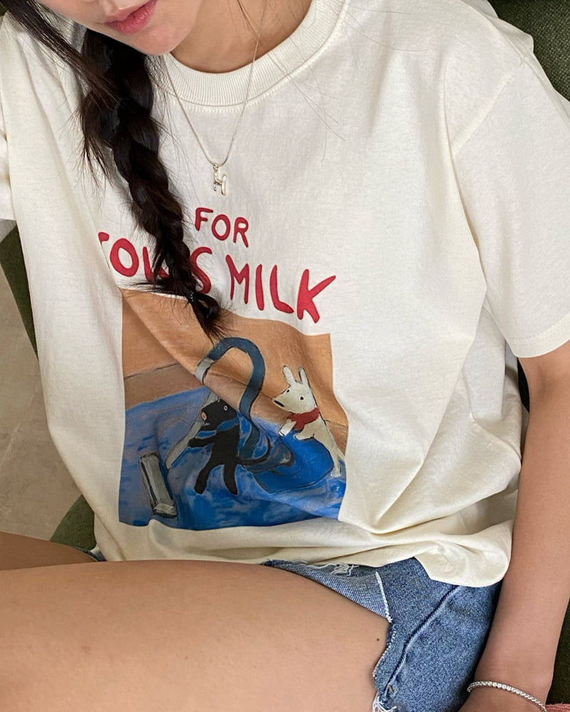 Diana - Korean Women Fashion - #vintageinspired - Cow Tee - 12