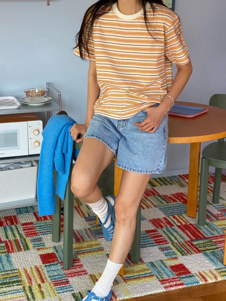 Diana - Korean Women Fashion - #vintagekidsstyle - Mellow Stripe Tee - 6