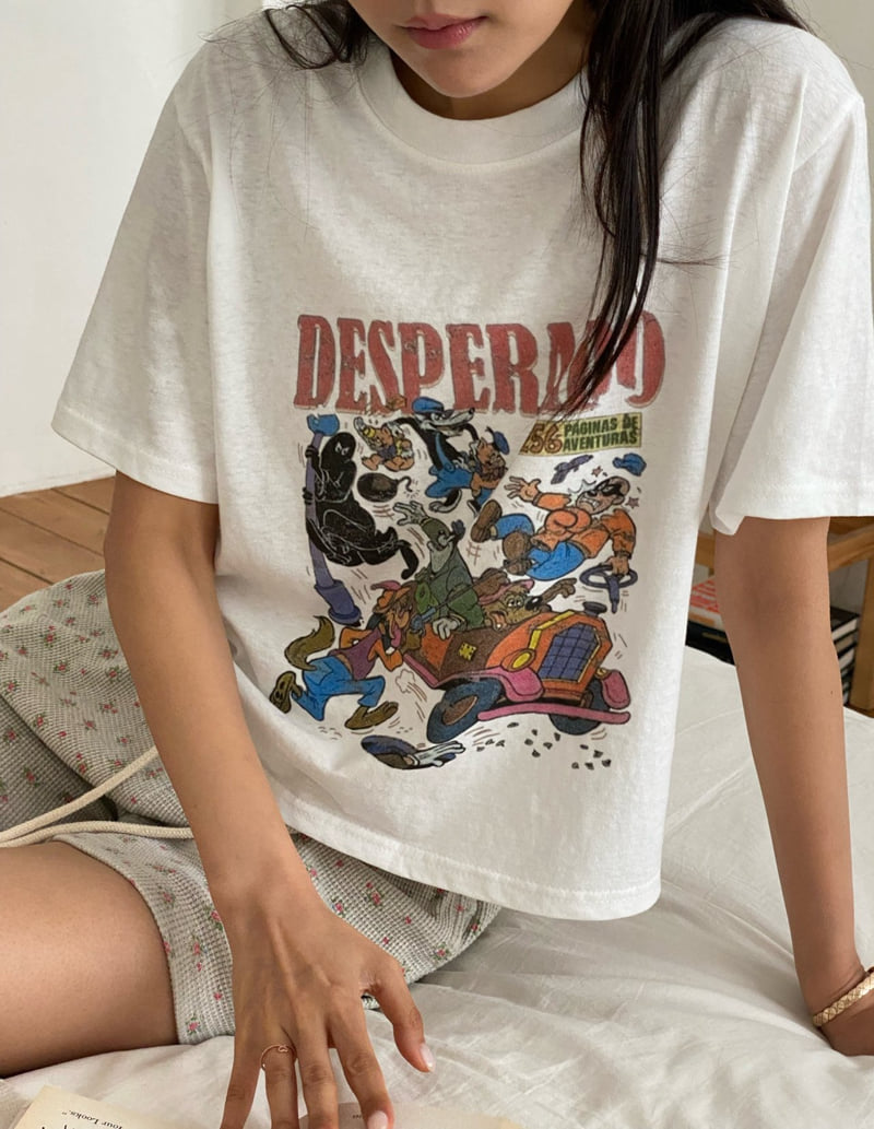 Diana - Korean Women Fashion - #womensfashion - Cartoon Tee - 12