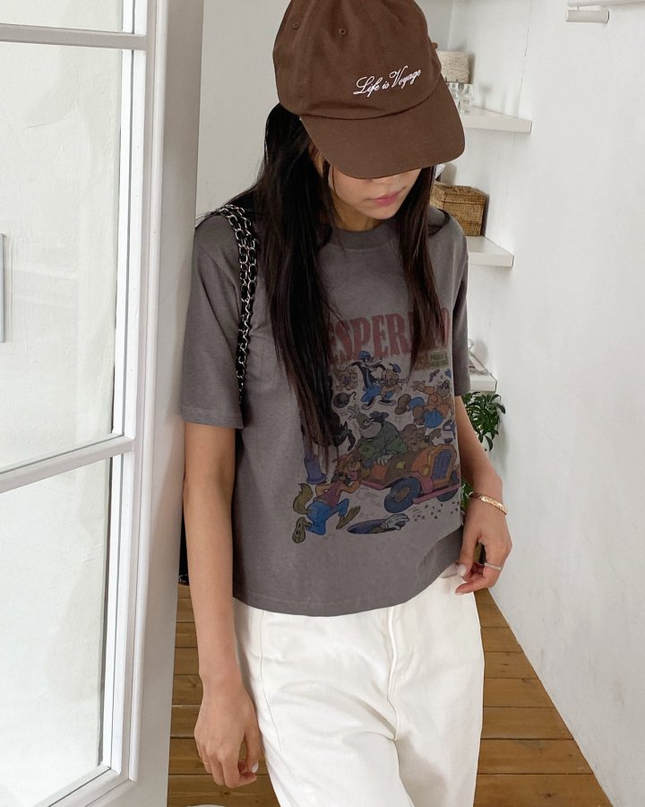 Diana - Korean Women Fashion - #momslook - Cartoon Tee - 4