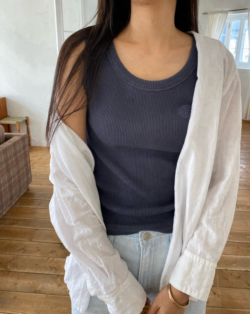 Diana - Korean Women Fashion - #womensfashion - Croffle Sleeveless Tee - 11