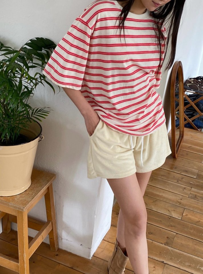 Diana - Korean Women Fashion - #womensfashion - Unique Stripe Tee - 3
