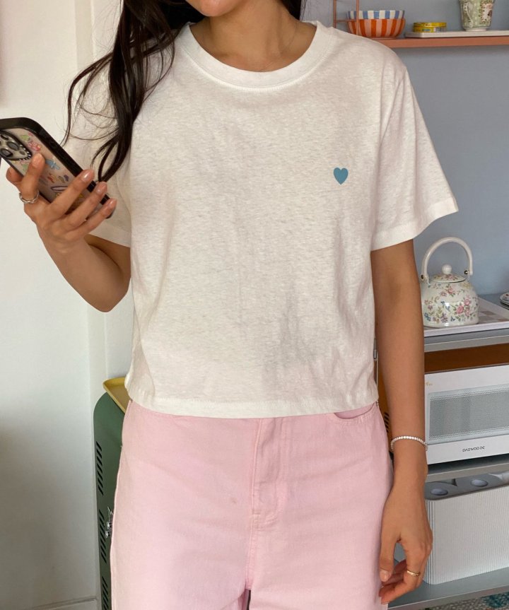 Diana - Korean Women Fashion - #womensfashion - Heart Tee - 10