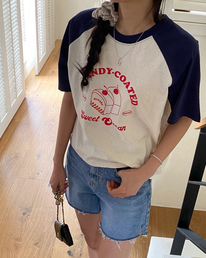Diana - Korean Women Fashion - #momslook - Cake Raglan Tee - 4