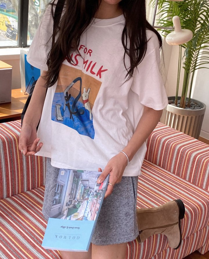Diana - Korean Women Fashion - #womensfashion - Cow Tee - 7