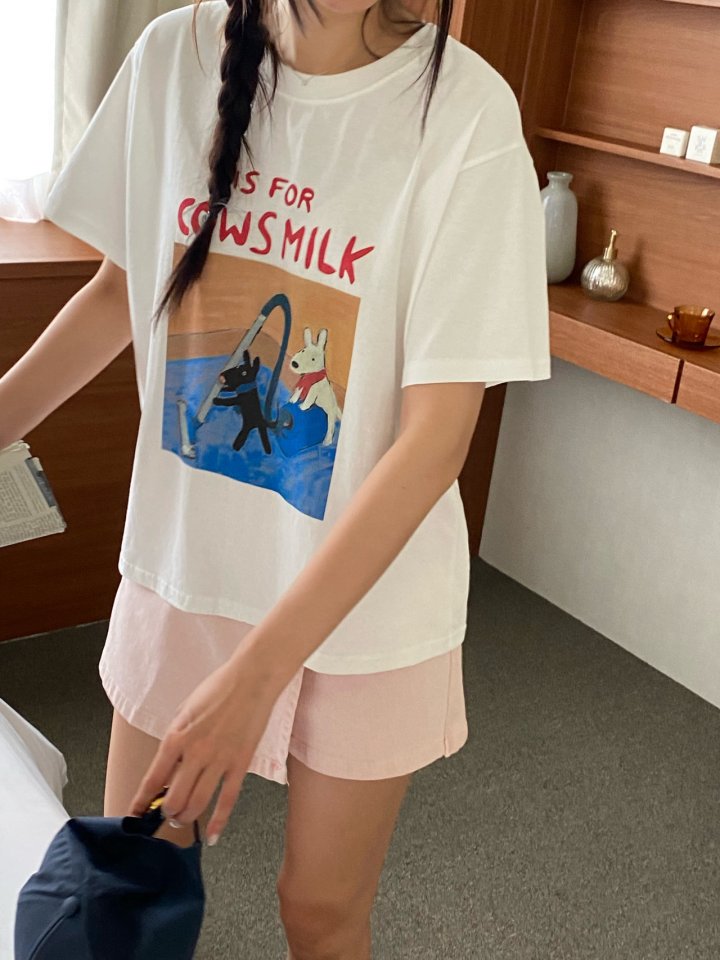 Diana - Korean Women Fashion - #womensfashion - Cow Tee