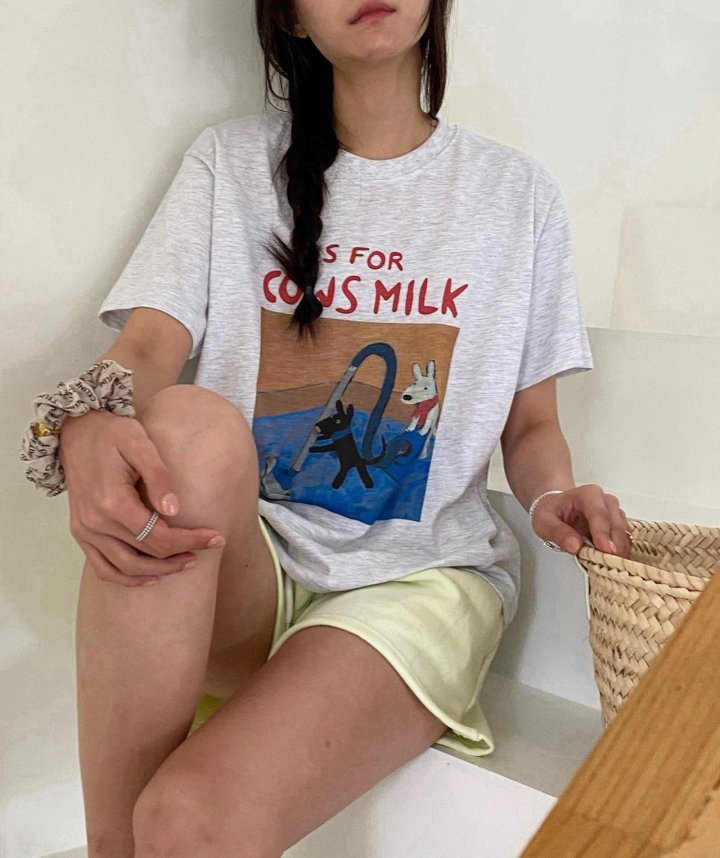Diana - Korean Women Fashion - #womensfashion - Cow Tee - 11