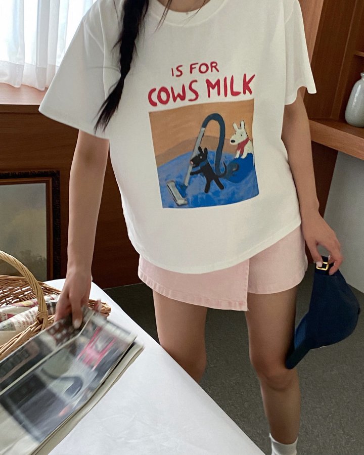 Diana - Korean Women Fashion - #womensfashion - Cow Tee - 5
