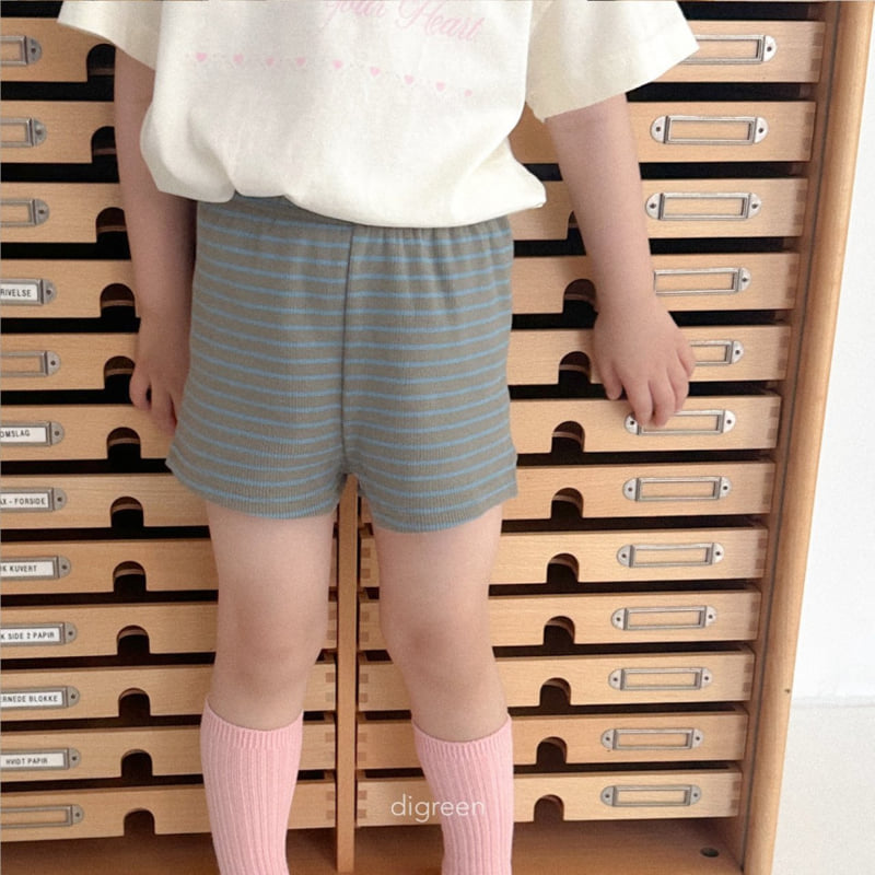 Digreen - Korean Children Fashion - #childrensboutique - Multi Stripe Short Leggings - 4