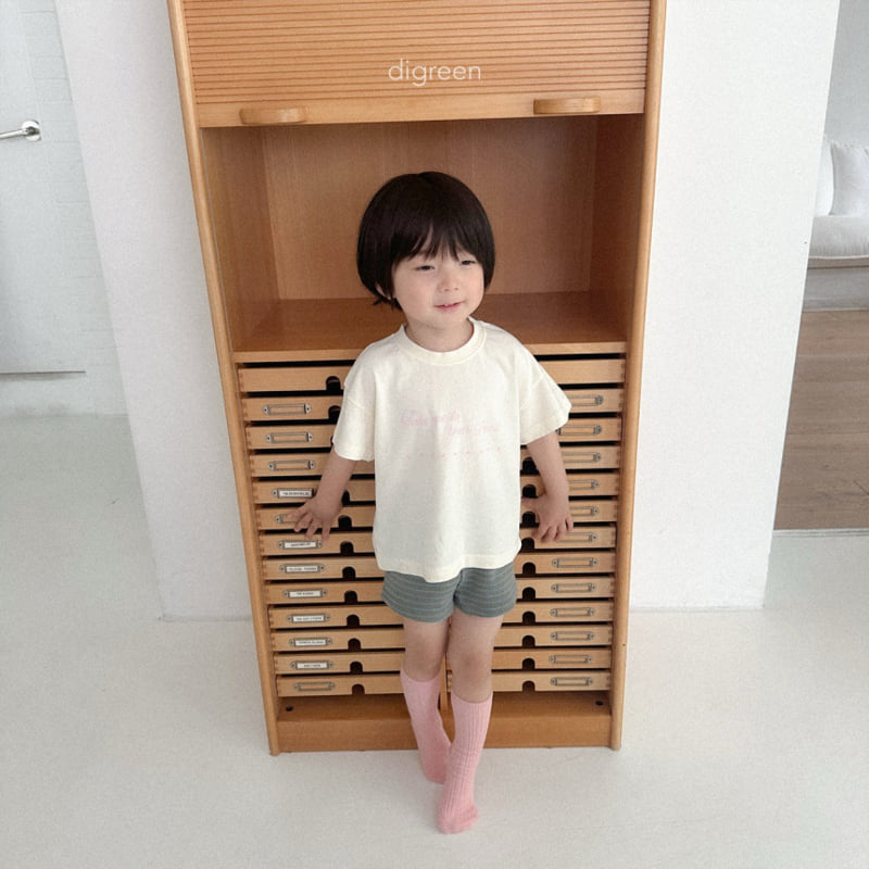Digreen - Korean Children Fashion - #kidsstore - Multi Stripe Short Leggings - 8
