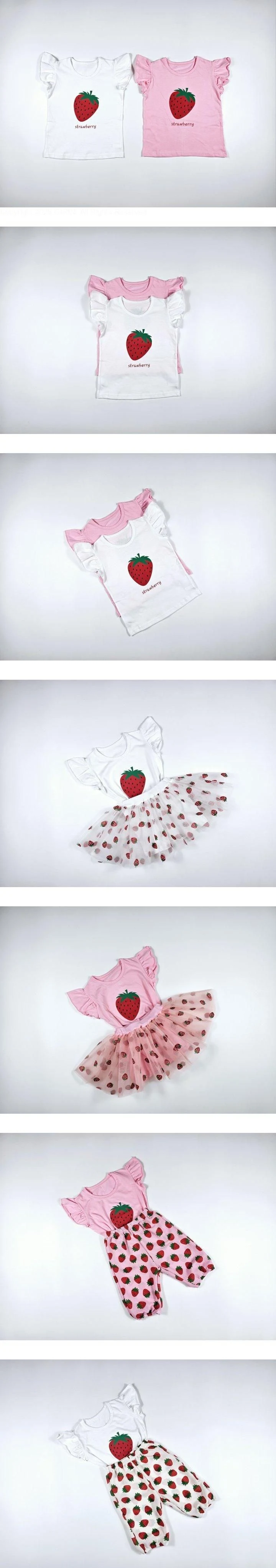 Dolphin - Korean Children Fashion - #Kfashion4kids - Strawberry Frill Tee