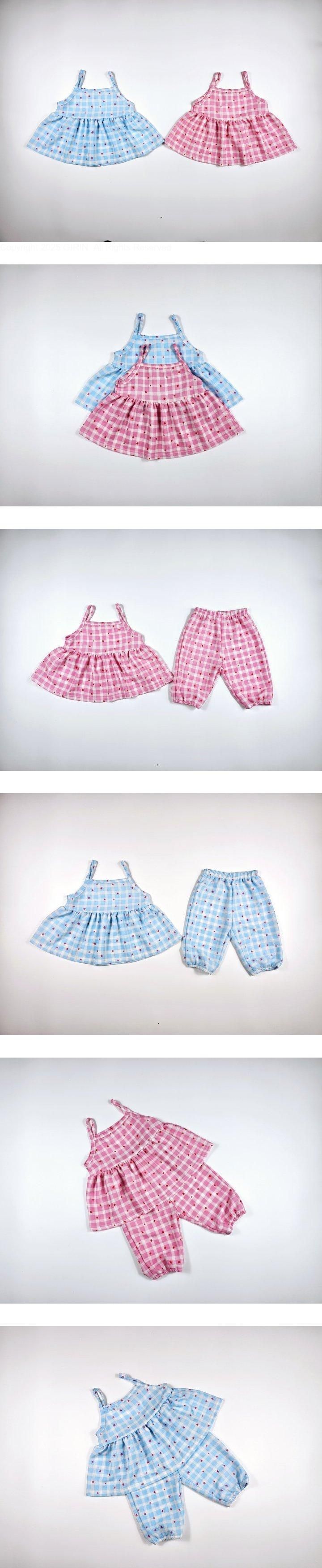 Dolphin - Korean Children Fashion - #childofig - Check Strap Blouse