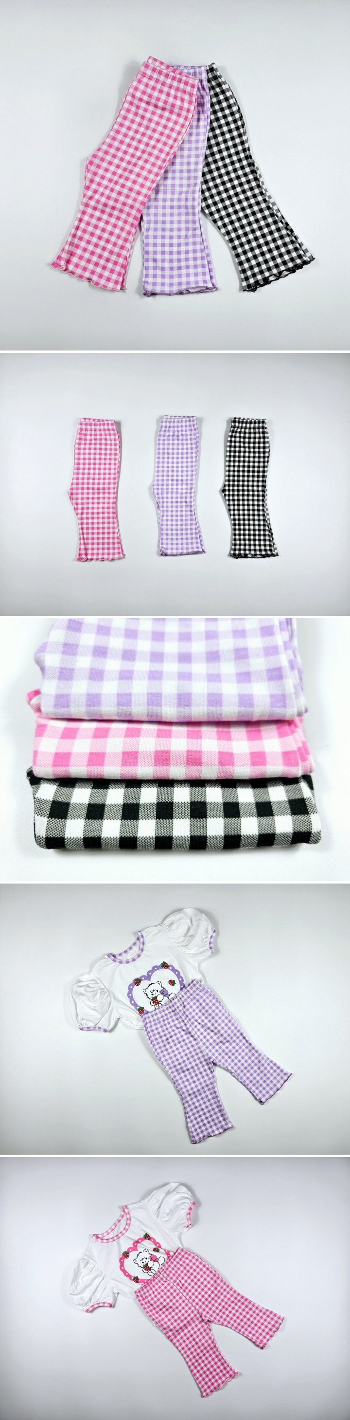 Dolphin - Korean Children Fashion - #childofig - Check Bootcut Pants