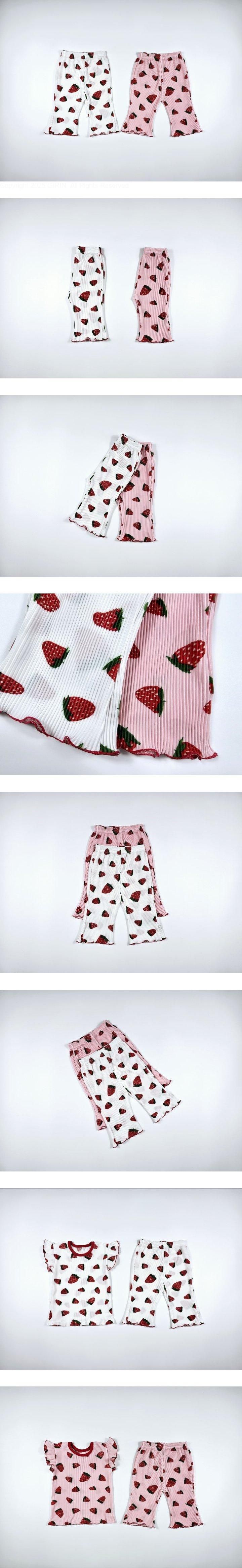 Dolphin - Korean Children Fashion - #childrensboutique - Strawberry Pleats Pants