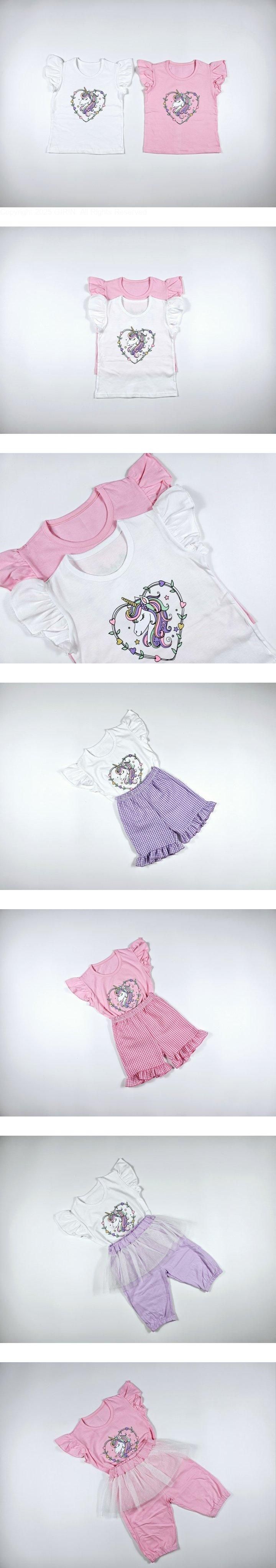 Dolphin - Korean Children Fashion - #littlefashionista - Unicorn Frill Tee