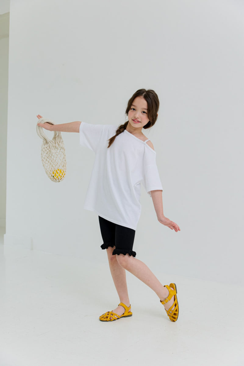 Dore Dore - Korean Children Fashion - #childrensboutique - Frill Capri Leggings - 10