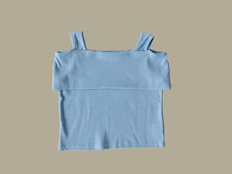 Dore Dore - Korean Children Fashion - #minifashionista - Striped Off-Shoulder Tee - 3