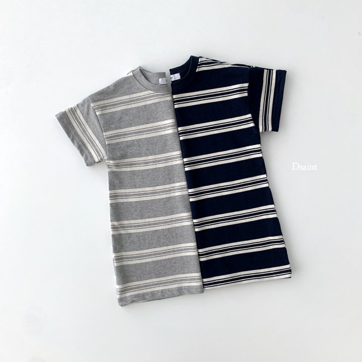 Dsaint - Korean Children Fashion - #kidzfashiontrend - Sense Look Stripe One-piece - 4