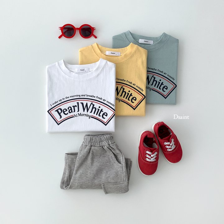 Dsaint - Korean Children Fashion - #Kfashion4kids - Pearl White Tee - 6