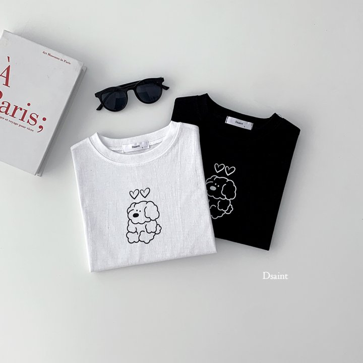 Dsaint - Korean Children Fashion - #childofig - Two Heart Puppy Tee - 3