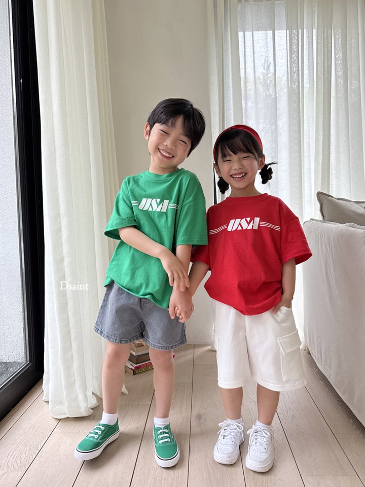 Dsaint - Korean Children Fashion - #childrensboutique - Line USA Tee - 10