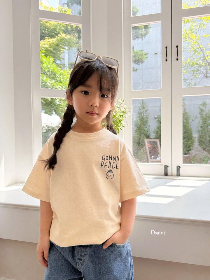 Dsaint - Korean Children Fashion - #childrensboutique - Peace Short Sleeve Tee - 9