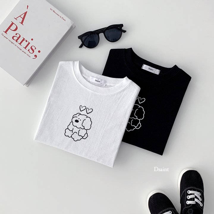 Dsaint - Korean Children Fashion - #childofig - Two Heart Puppy Tee - 4