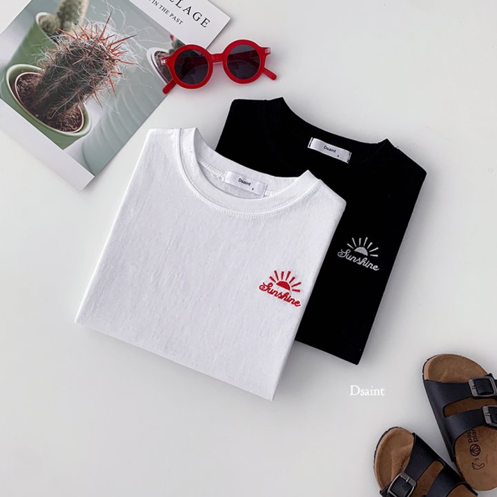 Dsaint - Korean Children Fashion - #childrensboutique - Sunshine Embroidery Tee - 4