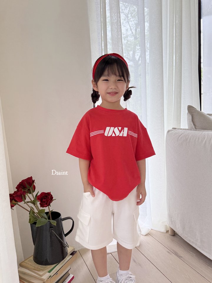 Dsaint - Korean Children Fashion - #discoveringself - Line USA Tee - 12