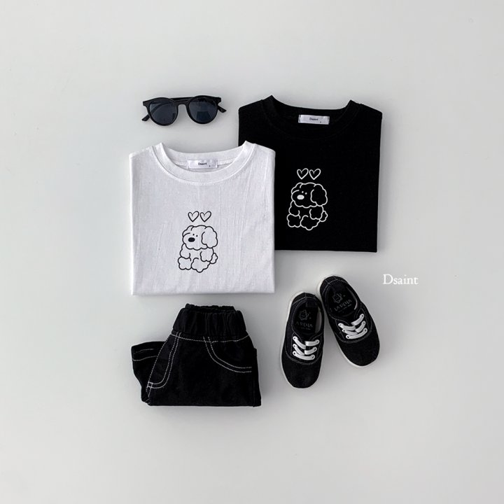 Dsaint - Korean Children Fashion - #discoveringself - Two Heart Puppy Tee - 6