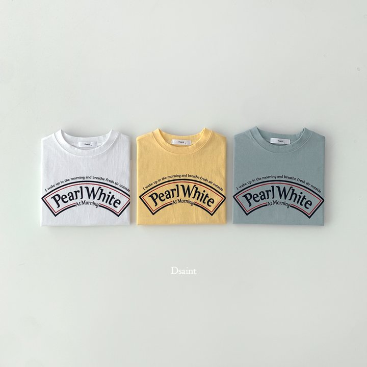 Dsaint - Korean Children Fashion - #discoveringself - Pearl White Tee
