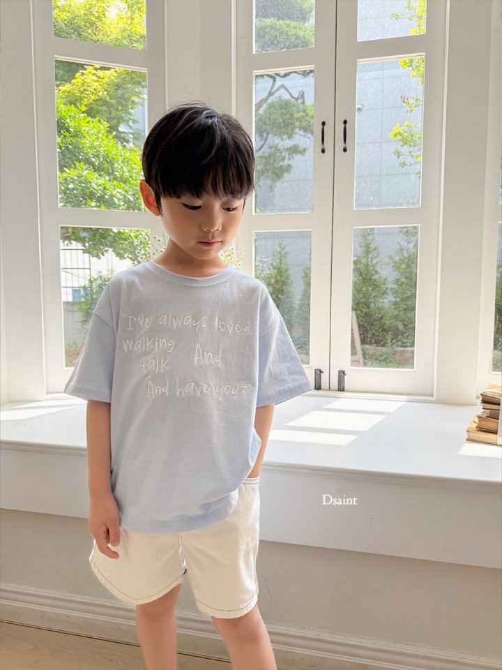 Dsaint - Korean Children Fashion - #kidsshorts - Always Embroidery Tee - 11