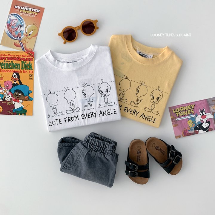 Dsaint - Korean Children Fashion - #kidsshorts - Cute Front Tweety Tee - 4