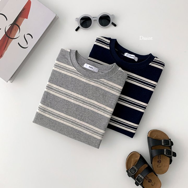 Dsaint - Korean Children Fashion - #kidsstore - Sense Look Stripe One-piece - 2