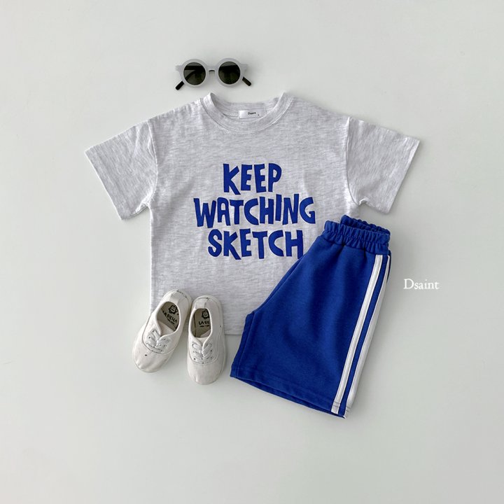 Dsaint - Korean Children Fashion - #kidzfashiontrend - Sketch Short Sleeve Tee - 7