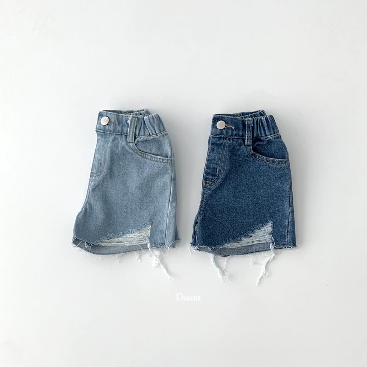Dsaint - Korean Children Fashion - #kidsstore - Trick Half Open Vintage Pants - 4